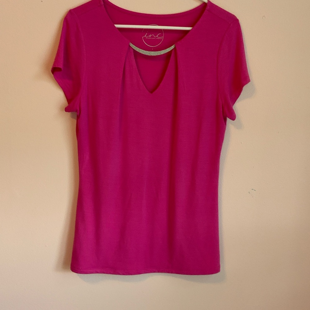 INC International Concepts Fuchsia Short Sleeve Tee